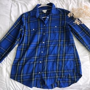 Royal blue Flannel top